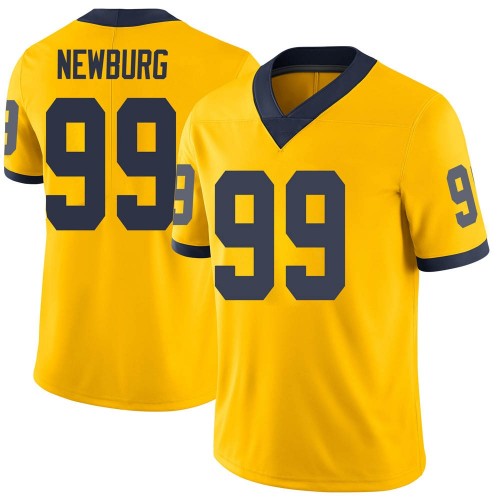 Gabe Newburg Michigan Wolverines Youth NCAA #99 Maize Limited Brand Jordan College Stitched Football Jersey OET0854MB